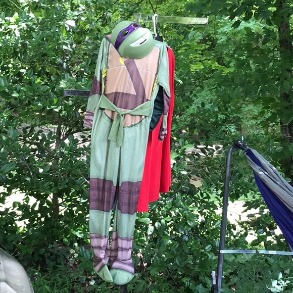 Teenage Mutant Ninja Turtle Donatello 2 pc Halloween Costume & Plastic Mask M - Picture 10 of 16